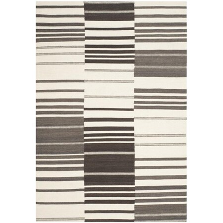Safavieh Kilim Hand Woven Flat Weave Large Rectangle Rug- Brown - Ivory- 9 x 12 ft. KLM953B-9